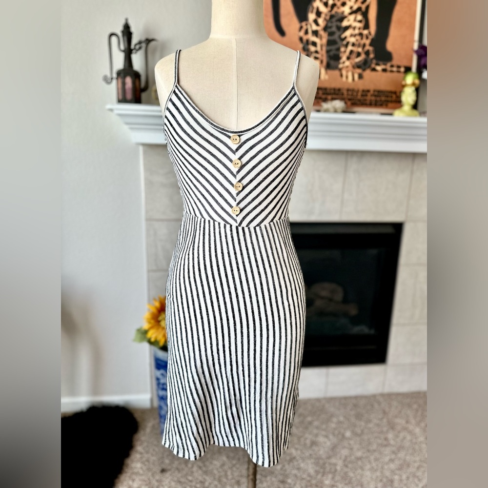 Caution to the Wind Striped Cotton Dress
